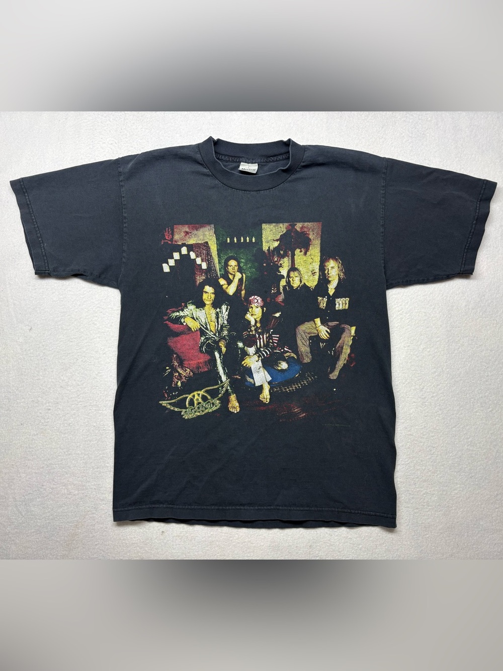 Vintage 1997 Aerosmith Nine Lives North American Tour Band Graphic Tee Black USA